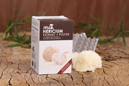 Hericium Extrakt + Pulver Kapseln, Hawlik Vitalpilze,   120 Kapseln/Packung