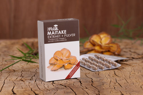 Maitake Extrakt + Pulver, Hawlik Vitalpilze,    60 Kapseln/Packung
